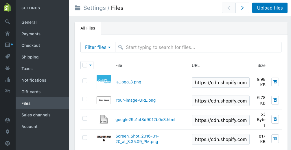 files page channels