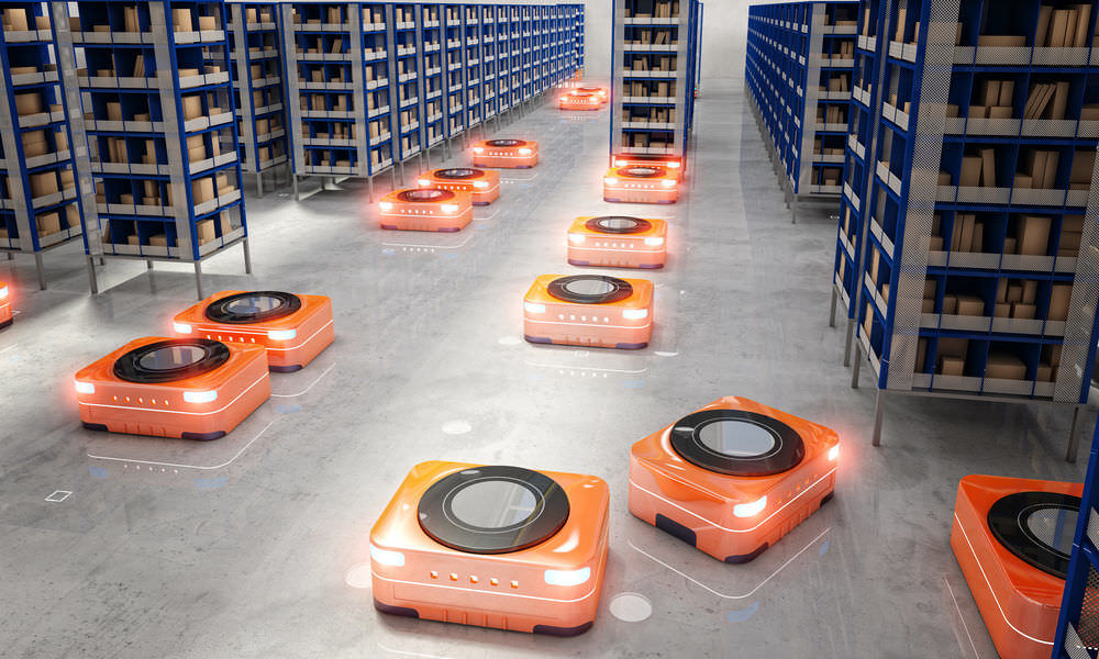 robots in logistics warehous