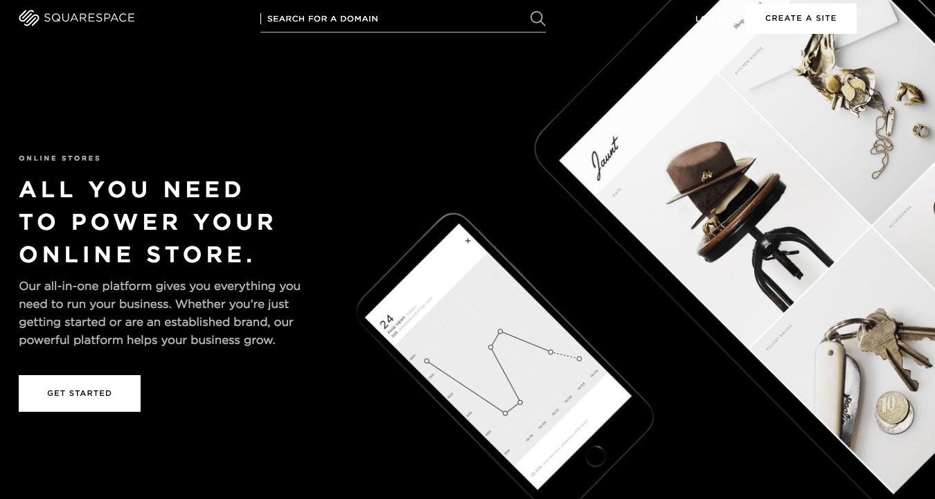 Squarespace focuses on beautiful design for e-commerce stores