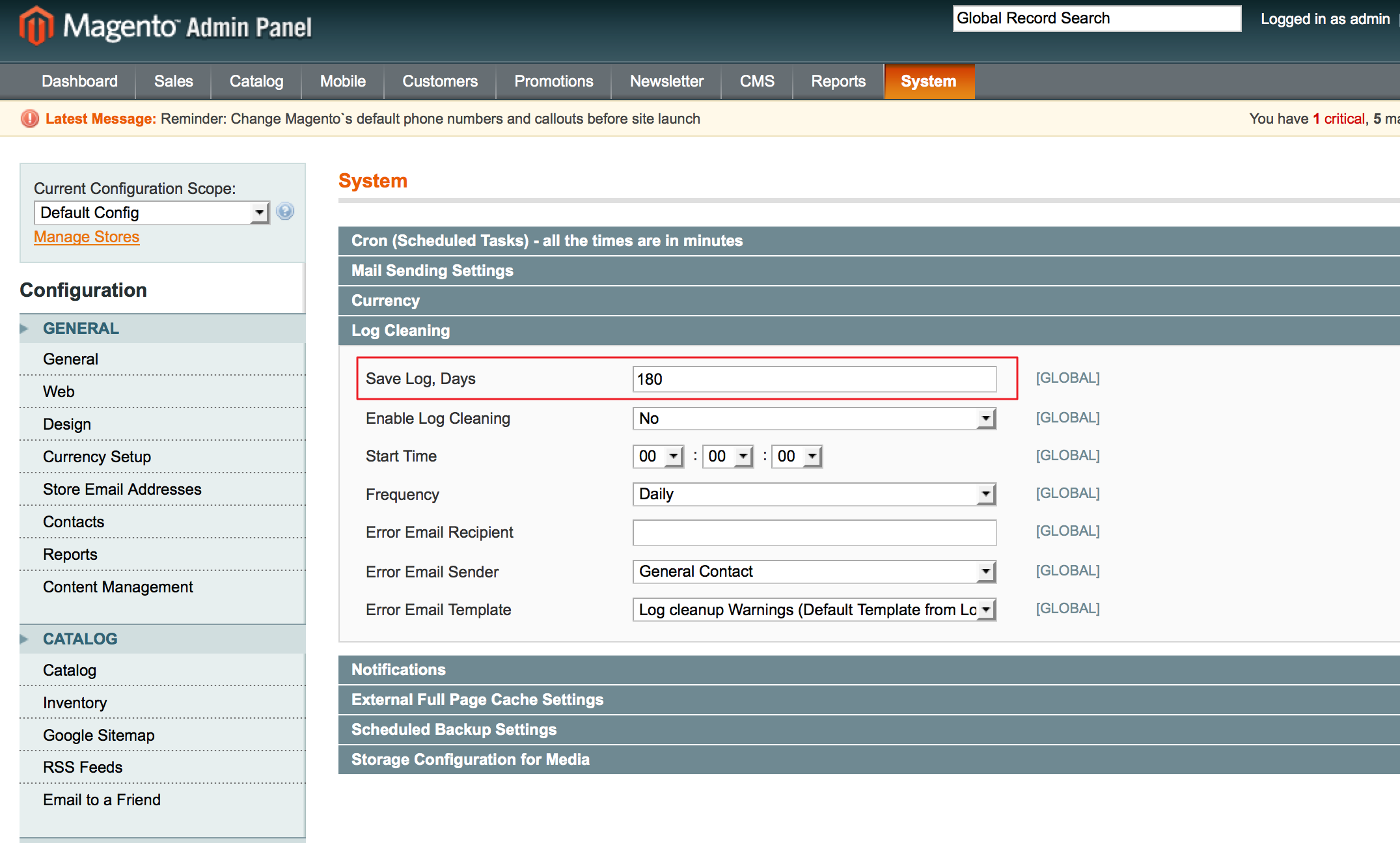 Keep database logs clean