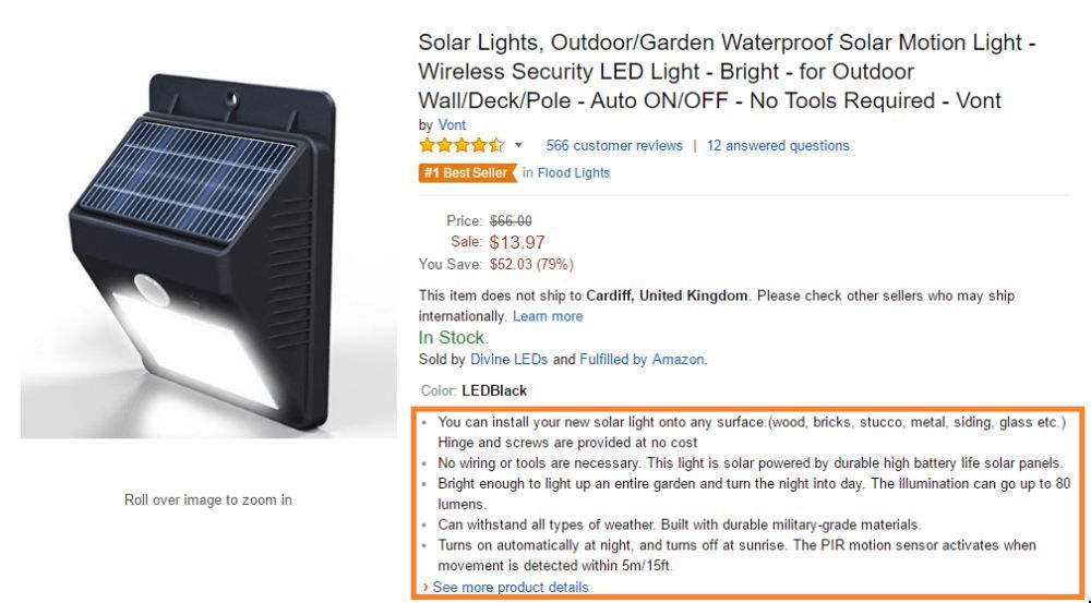 Amazon Optimized Product Features