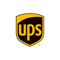 UPS shield logo in brown and gold.