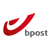 bpost logo: red swoosh with gray 'bpost' text.